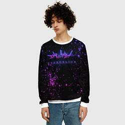 Свитшот мужской Evangelion neon logo, цвет: 3D-белый — фото 2