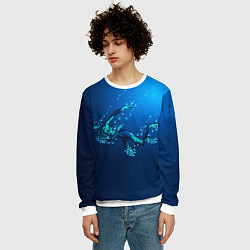 Свитшот мужской Ихтиандр : человек - амфибия рисунок, цвет: 3D-белый — фото 2