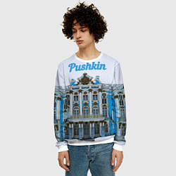 Свитшот мужской Город Пушкин : Екатерининский дворец, цвет: 3D-белый — фото 2