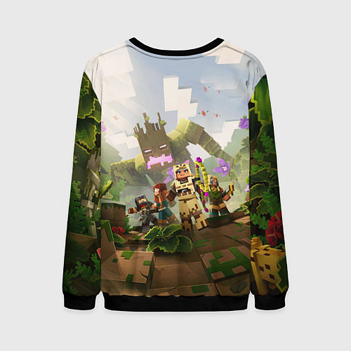 Мужской свитшот Джунгли - Майнкрафт / 3D-Черный – фото 2