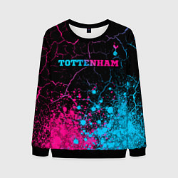 Свитшот мужской Tottenham - neon gradient: символ сверху, цвет: 3D-черный