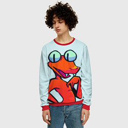 Свитшот мужской Оранжевый - Радужные друзья, цвет: 3D-красный — фото 2