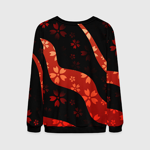 Мужской свитшот Аса Митака и Демон войны - Человек бензопила / 3D-Черный – фото 2