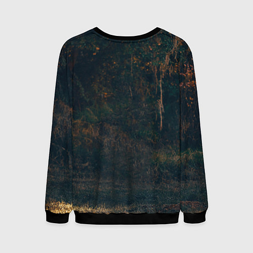 Мужской свитшот Скачущая белая лошадь / 3D-Черный – фото 2