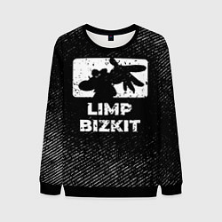Свитшот мужской Limp Bizkit с потертостями на темном фоне, цвет: 3D-черный
