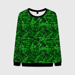 Свитшот мужской Зелёный лёд - текстура, цвет: 3D-черный