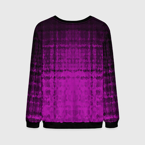 Мужской свитшот Абстрактный мозаичный черно - пурпурный узор / 3D-Черный – фото 2