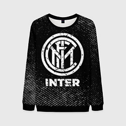 Свитшот мужской Inter с потертостями на темном фоне, цвет: 3D-черный