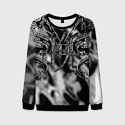 Мужской свитшот Оттенки серого черные трайбл драконы татуировка