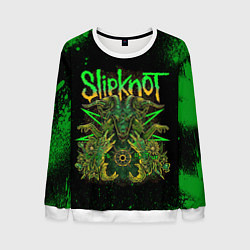 Свитшот мужской Slipknot green satan, цвет: 3D-белый