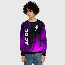 Свитшот мужской AC DC violet plasma, цвет: 3D-черный — фото 2