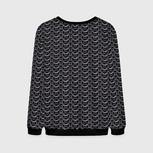 Мужской свитшот Кольчуга карбон проволока / 3D-Черный – фото 2