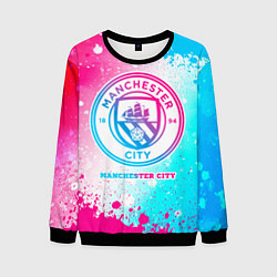 Свитшот мужской Manchester City neon gradient style, цвет: 3D-черный