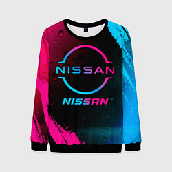 Свитшот мужской Nissan - neon gradient, цвет: 3D-черный