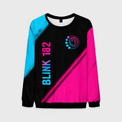 Свитшот мужской Blink 182 - neon gradient: надпись, символ, цвет: 3D-черный