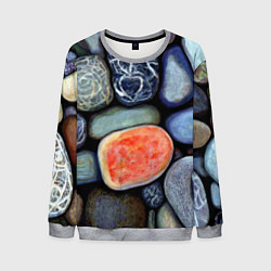 Свитшот мужской Цветные камушки, цвет: 3D-меланж