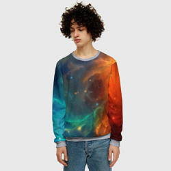 Свитшот мужской Столкновение двух космических галактик, цвет: 3D-меланж — фото 2