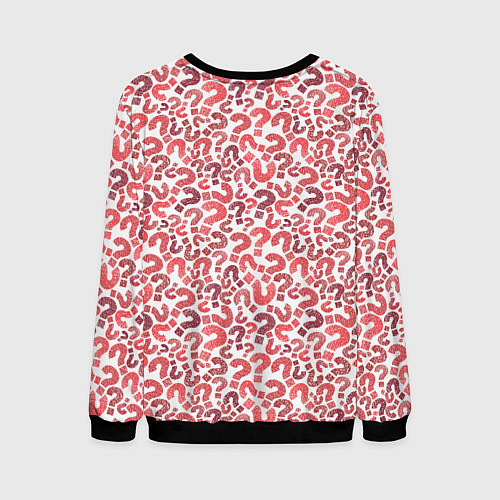 Мужской свитшот Вопросительные знаки разноцветные / 3D-Черный – фото 2