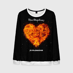 Свитшот мужской Explosions - Three Days Grace, цвет: 3D-белый
