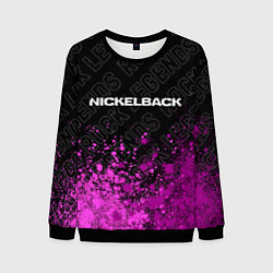 Свитшот мужской Nickelback rock legends: символ сверху, цвет: 3D-черный