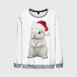 Свитшот мужской Рождественский крольчонок, цвет: 3D-меланж