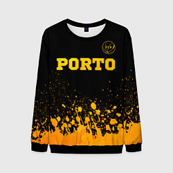 Свитшот мужской Porto - gold gradient: символ сверху, цвет: 3D-черный