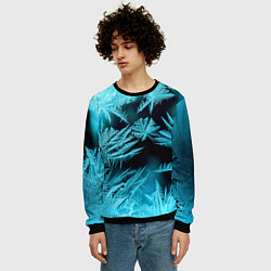 Свитшот мужской Голубой лед - иней, цвет: 3D-черный — фото 2