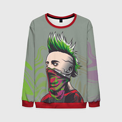 Мужской свитшот Панк с зелеными волосами