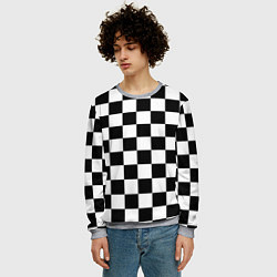 Свитшот мужской Шахматные клетки - текстура, цвет: 3D-меланж — фото 2