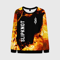 Свитшот мужской Slipknot и пылающий огонь, цвет: 3D-черный