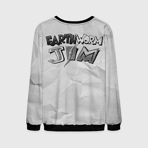 Мужской свитшот Кот зловред - червяк джим / 3D-Черный – фото 2