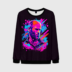 Свитшот мужской Jason Statham - pop art, цвет: 3D-черный