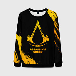 Свитшот мужской Assassins Creed - gold gradient, цвет: 3D-черный