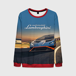 Свитшот мужской Lamborghini Huracan STO - car racing, цвет: 3D-красный
