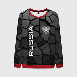 Свитшот мужской Черная броня Россия, цвет: 3D-красный