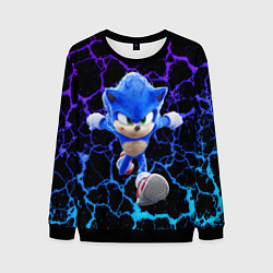 Свитшот мужской Sonic неоновый мрамор, цвет: 3D-черный