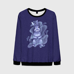 Свитшот мужской Год Голубого водяного кролика 2023, цвет: 3D-черный