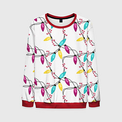 Мужской свитшот Новогодняя гирлянда белая