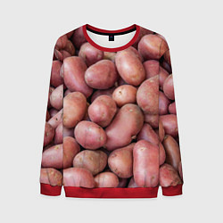 Свитшот мужской Картофельные клубни, цвет: 3D-красный