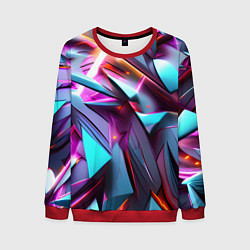 Свитшот мужской Осколки голубовато-металлические, цвет: 3D-красный