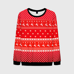Свитшот мужской Праздничный красный свитер, цвет: 3D-черный