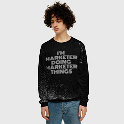 Свитшот мужской Im marketer doing marketer things: на темном, цвет: 3D-черный — фото 2