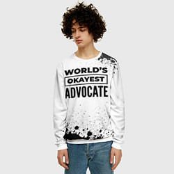 Свитшот мужской Worlds okayest advocate - white, цвет: 3D-белый — фото 2