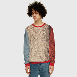 Свитшот мужской Синие, белые и красные камни, цвет: 3D-красный — фото 2