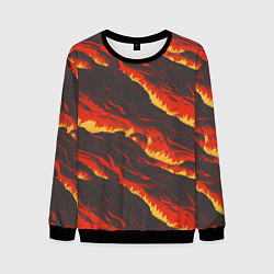 Свитшот мужской Потоки лавы в японском стиле, цвет: 3D-черный