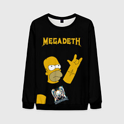 Свитшот мужской Megadeth Гомер Симпсон рокер, цвет: 3D-черный