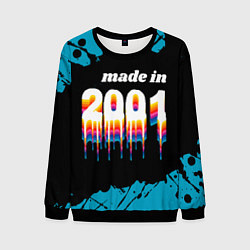 Свитшот мужской Made in 2001: liquid art, цвет: 3D-черный