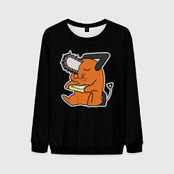 Свитшот мужской Почита кушает тост, цвет: 3D-черный