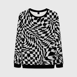 Свитшот мужской Пластика шахматной доски, цвет: 3D-черный