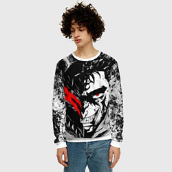 Свитшот мужской Берсерк - доспехи зверя, цвет: 3D-белый — фото 2